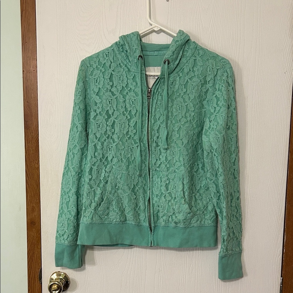Aeropostale Women's Mint Lace Hoodie Jacket XL